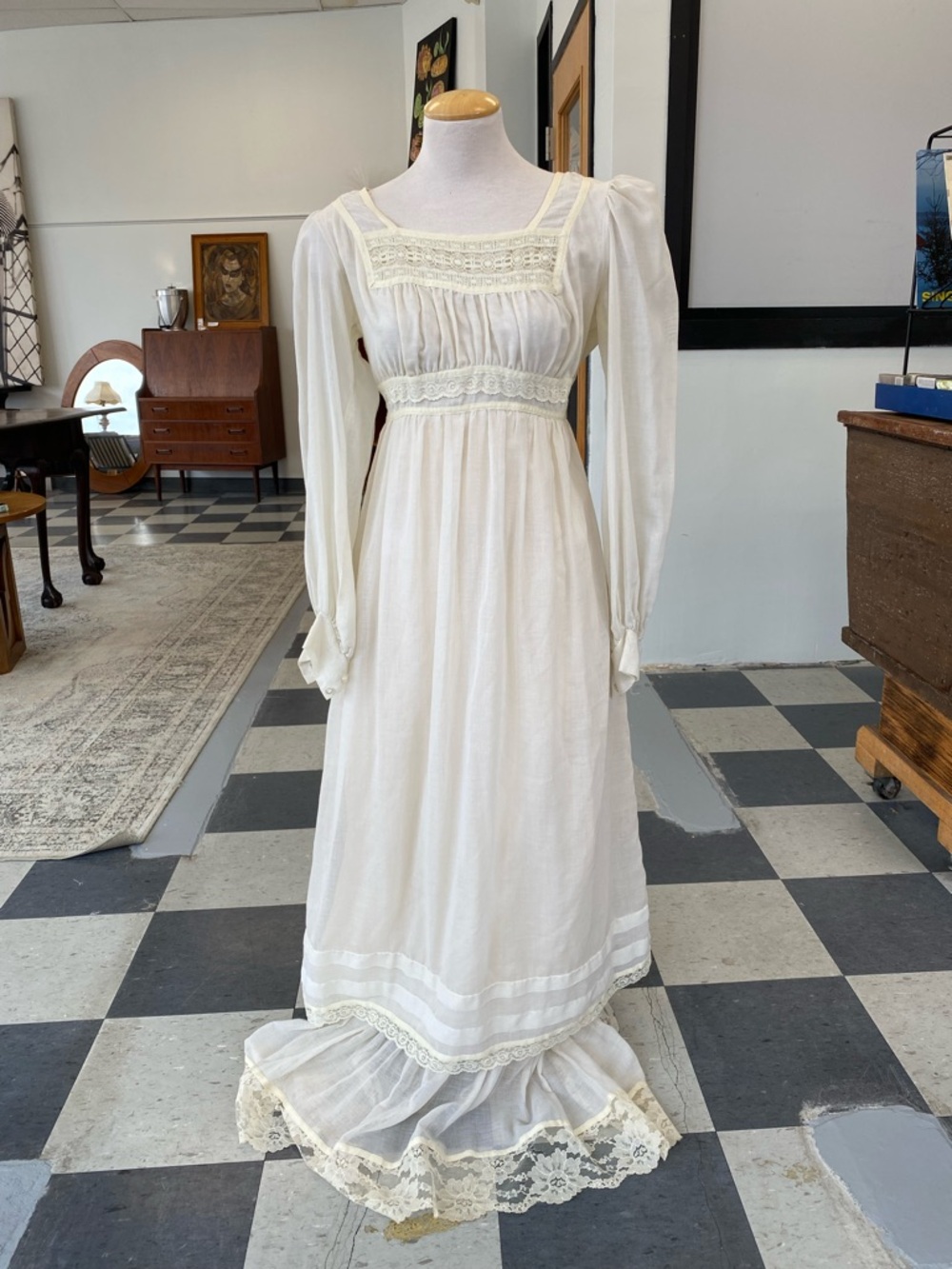 Vintage Cream Prairie Dress